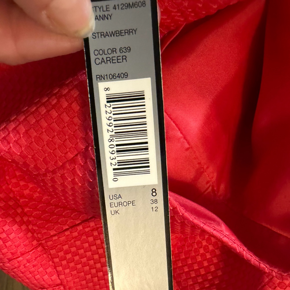 Tahari Vibrant strawberry career Dress - Picture 5 of 6